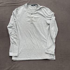 Vince Shirt Mens Medium Gray Long Sleeve Henley Pullover Cotton Modal Casual Top